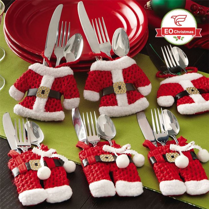 Christmas Knife Fork Hats Table Decoration