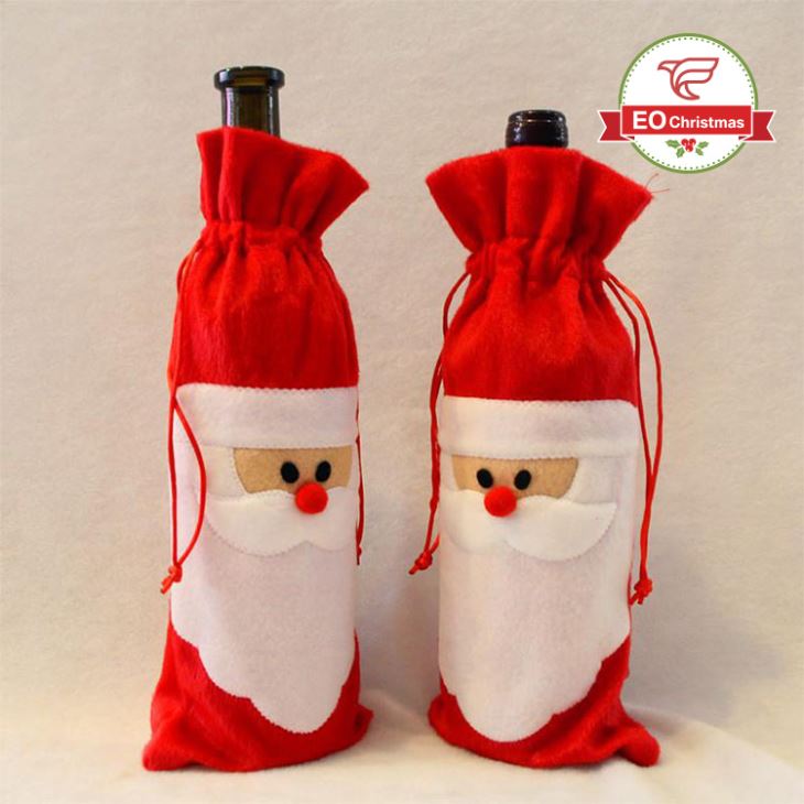 Christmas Red Wine Bottle Cover Decoration