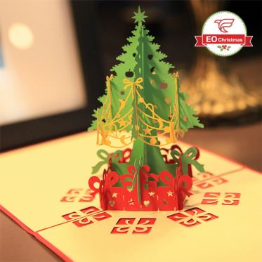 3D Christmas Tree Christmas Cards